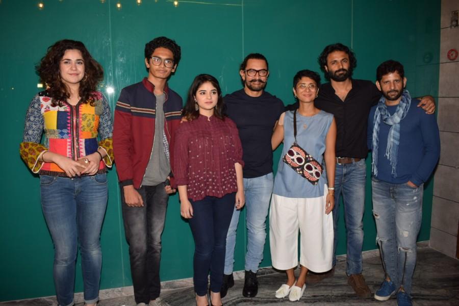 Advait Chandan has successfully marked his directorial debut with sheer dedication and hard work with Secret Superstar. The director is overwhelmed by the response the film has been receiving from all quarters. The entire cast and crew of Secret Superstar were extremely happy as they celebrated their success at a Mumbai's lounge. Aamir Khan and Zaira Wasim,Aamir Khan,Zaira Wasim,Secret Superstar success party,Secret Superstar,Secret Superstar success party pics,Secret Superstar success party images,Secret Superstar success party stills,Secret Superstar success party pictures,Secre