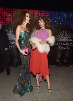 Amal Clooney (L) and Cindy Crawford attend Casamigos Halloween Party on October 27, 2017 in Los Angeles, California.