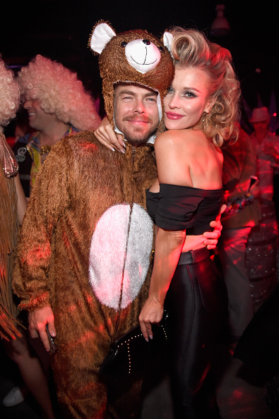 Derek Hough (L) and Joanna Krupa attend Casamigos Halloween Party on October 27, 2017 in Los Angeles, California. Joanna Krupa,Joanna Krupa curves,model Joanna Krupa,Joanna Krupa flaunts her curves,Joanna Krupa at Halloween bash