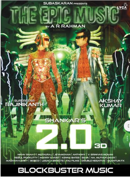 Rajinikanth and Amy Jackson's 2.0 poster. Rajinikanth,Akshay Kumar,Amy Jackson,2.0 New poster,2.0 poster