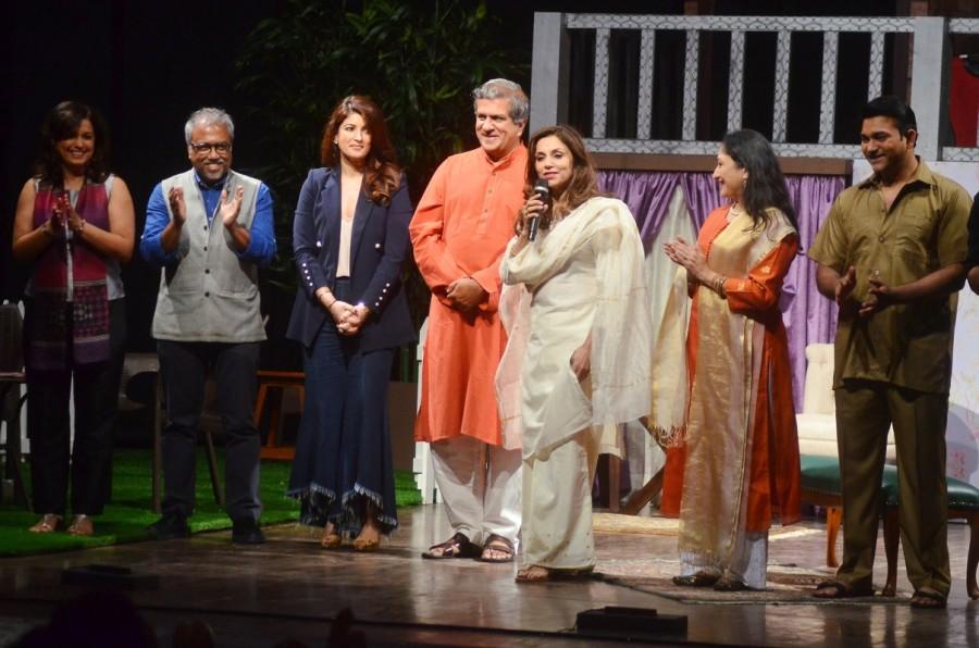 Meher Dar, Omer Haidar, Twinkle Khanna, Darshan Jariwala, Lillette Dubey, Jayati Bhatia and Rishi Khurana at Showhouse's Salaam Noni Appa special preview at Royal Opera House. Hrithik Roshan,Dimple Kapadia,Twinkle Khanna,Akshay Kumar,Suzzanne Khan,Anupam Kher,Homi Adjania,R. Balki,Tara Sharma,Kabir Bedi,Royal Opera House,celebs at Royal Opera House