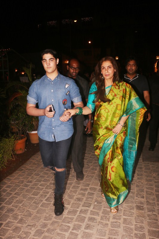 Aarav Bhatia and Dimple Kapadia at Showhouse's Salaam Noni Appa special preview at Royal Opera House. Hrithik Roshan,Dimple Kapadia,Twinkle Khanna,Akshay Kumar,Suzzanne Khan,Anupam Kher,Homi Adjania,R. Balki,Tara Sharma,Kabir Bedi,Royal Opera House,celebs at Royal Opera House