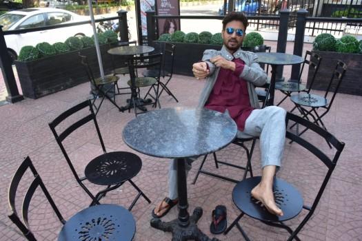 Irrfan Khan promotes his upcoming movie Qarib Qarib Singlle at Novotel.