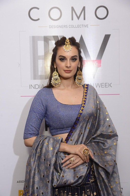 Actress Evelyn Sharma showcase a creation of Designer Sukriti Aakriti during India Beach Fashion Week in Goa on Oct 27, 2017. Evelyn Sharma,actress Evelyn Sharma,Evelyn Sharma at India Beach Fashion Week,India Beach Fashion Week,India Beach Fashion Week 2017,India Beach Fashion Week finale