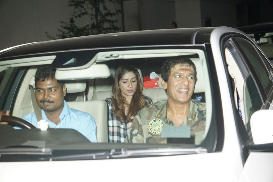Actor Chunky Pandey along with his wife Bhavna Pandey at the special screening of upcoming film "Ittefaq" in Mumbai on Oct 30, 2017. Sonakshi Sinha,Karan Johar,Mandira Bedi,Chunky Pandey,Shatrughan Sinha,Ittefaq,Ittefaq Special screening,Ittefaq Special screening pics,Ittefaq Special screening images,Ittefaq Special screening stills,Ittefaq Special screening pictures,Irrfan Khan