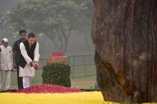 Former President Pranab Mukherjee, former Prime Minister Manmohan Singh and Congress Vice President Rahul Gandhi on Tuesday paid tributes to former Prime Minister Indira Gandhi on her 33rd death anniversary. They paid floral tributes to the late Prime Minister at Shakti Sthal here. 