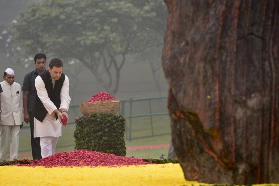 Former President Pranab Mukherjee, former Prime Minister Manmohan Singh and Congress Vice President Rahul Gandhi on Tuesday paid tributes to former Prime Minister Indira Gandhi on her 33rd death anniversary. They paid floral tributes to the late Prime Minister at Shakti Sthal here. "We pay tribute to a dynamic leader; India's first and only female PM and 1999's 'Woman of the Millennium', Indira Gandhi," the Congress party said in a series of tweets. Pranab Mukherjee,Manmohan Singh,Rahul Gandhi,Pranab Mukherjee pay tributes to Indira Gandhi,Manmohan Singh pay tributes to Indira Gandhi,Rahul Gandhi pay tributes to Indira Gandhi,Indira Gandhi
