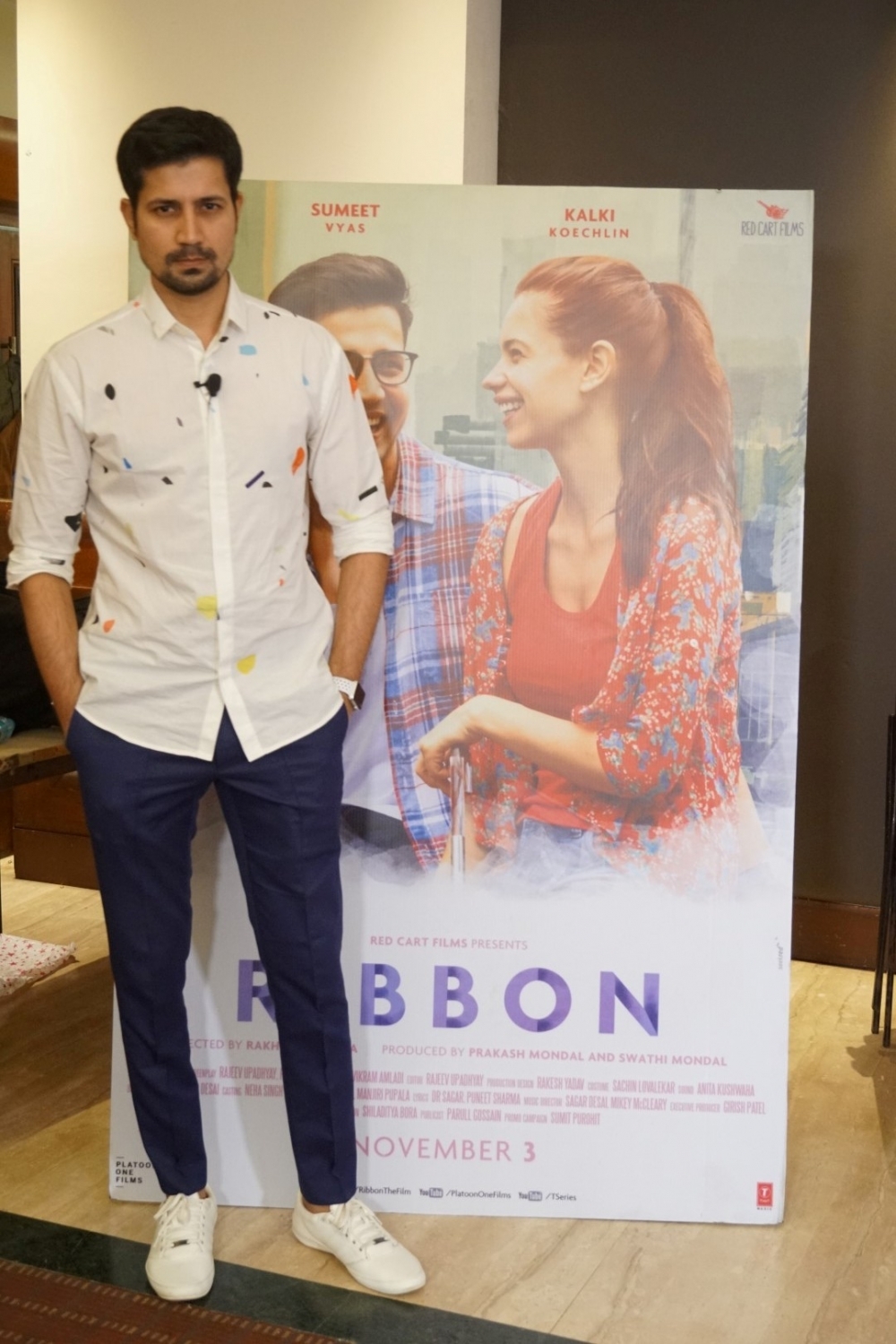 Actor Sumeet Vyas during the promotion of his upcoming film "Ribbon" in Mumbai on Oct 30, 2017. Kalki Koechlin and Sumeet Vyas,Kalki Koechlin,Sumeet Vyas,Ribbon,Ribbon promotion,Ribbon movie promotion,Ribbon promotion pics,Ribbon promotion images,Ribbon promotion stills,Ribbon promotion pictures,Ribbon promotion photos