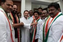 Ex-TDP MLA Revanth Reddy gets a grand welcome in Congress.