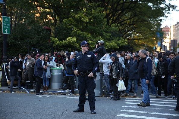 Security forces cordon off the area after a man reportedly drove a pick up truck along a bike lane near the West Side Highway in New York City on October 31, 2017. Eight people were reportedly killed in the incident, at least 12 were injured. New York attack,New York terror attack,Argentine,Lower Manhattan,New York,Argentine nationals