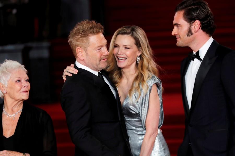 Michelle Pfeiffer, Kenneth Branagh, Tom Bateman and Judi Dench arrive at the world premiere of "Murder on the Orient Express" at the Albert Hall in London, Britain, November 2, 2017. Kenneth Branagh,Penelope Cruz,Willem Dafoe,Murder on the Orient Express,Murder on the Orient Express premiere,Murder on the Orient Express premiere show