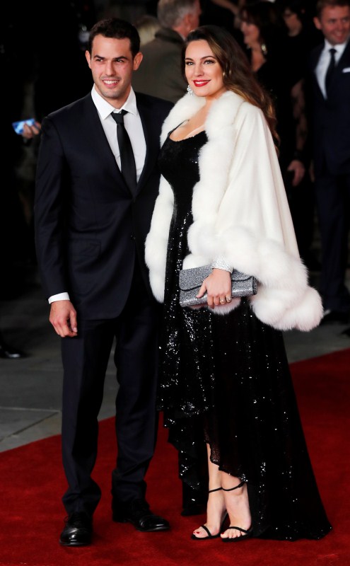 Kelly Brook arrives with Jeremy Parisi spotted at Murder on the Orient Express premiere show.. Kenneth Branagh,Penelope Cruz,Willem Dafoe,Murder on the Orient Express,Murder on the Orient Express premiere,Murder on the Orient Express premiere show