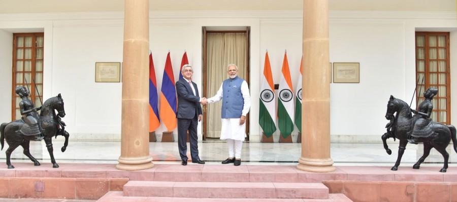Earlier on Friday, Sargsyan attended the World Food India event that Modi inaugurated. The Armenian President arrived here on Thursday on a three-day visit to India. India established with Armenia in 1992 following the breakup of the Soviet Union. Narendra Modi,Armenian President Serzh Sargsyan,Narendra Modi meets Serzh Sargsyan,Serzh Sargsyan,Prime Minister Narendra Modi,PM Narendra Modi