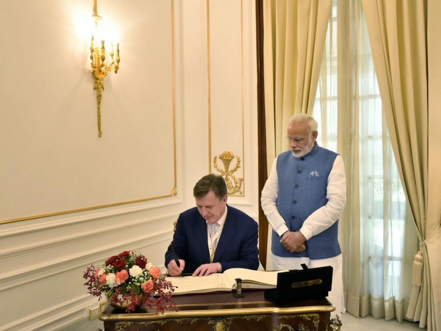Kumar quoted Modi as saying: "India and Latvia have strong potential for cooperation in higher education, IT, food processing, fisheries and allied sectors." Narendra Modi,Maris Kucinskis,Latvian PM Maris Kucinskis,Narendra Modi meets Maris Kucinskis