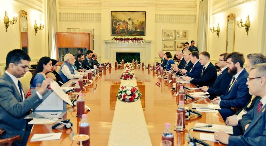 Earlier on Friday, Kucinskis attended the World Food India event inaugurated by Modi. Narendra Modi,Maris Kucinskis,Latvian PM Maris Kucinskis,Narendra Modi meets Maris Kucinskis