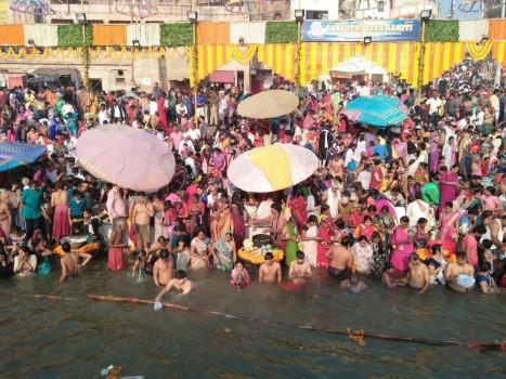 Pilgrims from Uttar Pradesh, Uttarakhand, Bihar, Punjab, Madhya Pradesh, Delhi and Rajasthan travelled miles to be part of the festivities, an official said.