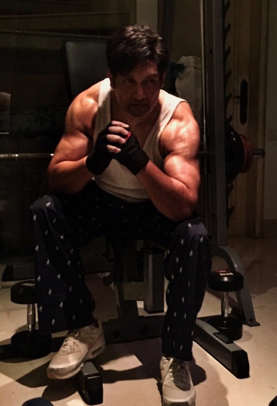 Shekhar Suman flaunts his biceps after a vigorous workout session. Son Adhyan Suman captures the moment. Shekhar Suman is all set to give everyone fitness goals with this single image. Shekhar Suman,Shekhar Suman flaunts his biceps,Shekhar Suman biceps,Shekhar Suman workout session