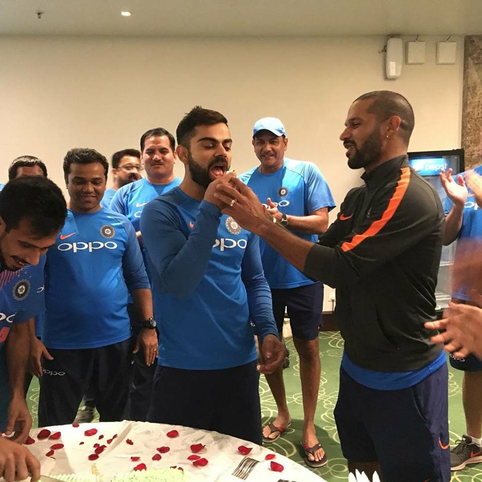 Indian cricket team captain, celebrated his 29th birthday with his teammates. Virat Kohli,Virat Kohli birthday,Virat Kohli birthday celebration,Virat Kohli 29th birthday celebration,Virat Kohli birthday celebration pics,Virat Kohli birthday celebration images,Virat Kohli birthday celebration stills,Virat Kohli birthday celebration