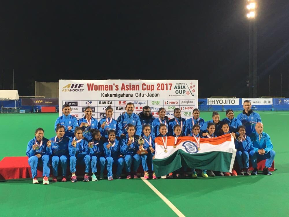 India created history as they edged past China 5-4 via shootouts to win the women's Asia Cup hockey title here on Sunday. With this, India also qualified for next year's World Cup as Continental Champions. It was skipper Rani who scored the winning goal for India while Savita made a great save in sudden death to ensure India the 5-4 score in the penalty shootout. Earlier, it was Navjot Kaur who scored India's lone goal in the 25th minute. It was in 2004 when the Indian Women's Team lifted the Asia Cup after beating Japan 1-0 in the final. India beat China,Asia Cup hockey title,Indian wins Asia Cup hockey title,Asia Cup hockey,Asia Cup Hockey 2017