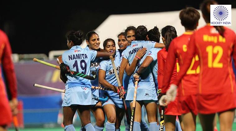 India began the third quarter rather positively as they persisted with an aggressive attack. They dominated the ball possession with accurate passing, rotating the ball and testing China's patience. Neha Goyal and Lilima Minz showcased good dribbling skills to steer past the Chinese defenders but a second goal was not to come by even as the clock ticked away to the third hooter. On China's part, they stayed disciplined in their defence to deny India a chance to score through a penalty corner. India beat China,Asia Cup hockey title,Indian wins Asia Cup hockey title,Asia Cup hockey,Asia Cup Hockey 2017
