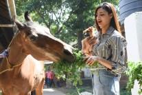 Bollywood actress Athiya Shetty visits The Bombay Society for the Prevention of Cruelty to Animals.