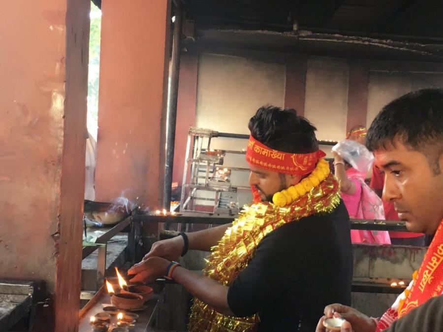 Indian cricket player Suresh Raina visits Kamakhya Devi temple. Kamakhya Devi temple,Suresh Raina,Suresh Raina visits Kamakhya Devi temple,Kamakhya Devi,Suresh Raina at Kamakhya Devi temple