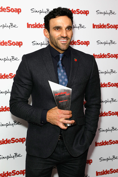 Davood Ghadami, winner of the award for Sexiest Male, attends the Inside Soap Awards held at The Hippodrome on November 6, 2017 in London, England. Natalie J Robb,Lucy Fallon,Davood Ghadami,Rachel Adedeji,Dominic Brunt,Inside Soap Awards 2017,Inside Soap Awards,Inside Soap Awards 2017 winners