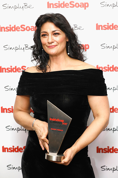 Natalie J Robb, winner of the award for Sexiest Female, attends the Inside Soap Awards held at The Hippodrome on November 6, 2017 in London, England. Natalie J Robb,Lucy Fallon,Davood Ghadami,Rachel Adedeji,Dominic Brunt,Inside Soap Awards 2017,Inside Soap Awards,Inside Soap Awards 2017 winners