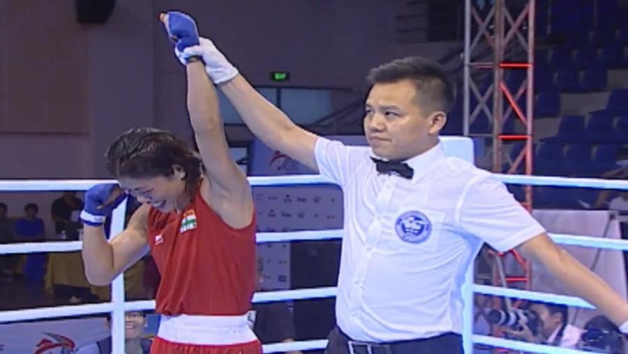 Mary Kom got off to a brilliant start, launching a blistering attack right from the word go. She landed most of her punches which put her ahead in the opening round itself. The Korean tried to stay in the fight, packing a few of her own. But Mary had clearly done better. In the second round, Mary eased up a little, preferring to be a little cautious. She used her defensive abilities to the Mary Kom,Mary Kom wins gold,Asian women's Boxing Championships,Indian boxer Mary Kom,MC Mary Kom,Hyang Mi Kim,Asian Boxing Championship