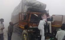 Horrific crash on Yamuna Expressway b/w Agra and Mathura.