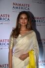 Actress Esha Gupta during a press conference of Namaste America in Mumbai.