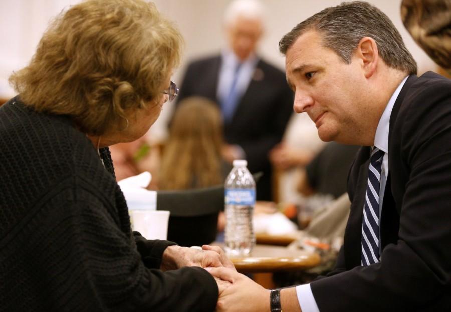 Senator Ted Ted Cruz speaks with a woman during a visit with family and victims of the shooting in Floresville. The vice president was joined by a group of dignitaries that included Governor Greg Abbott, Attorney General Jeff Sessions and Senator Ted Cruz of Texas. Mike Pence,Vice President Mike Pence,Mike Pence pays tribute in Texas