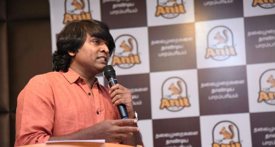 Actor Vijay Sethupathi releases New Logo of Anil Foods in Chennai. Vijay Sethupathi,actor Vijay Sethupathi,Anil Foods New Logo,Anil Foods,Vijay Sethupathi releases Anil Foods
