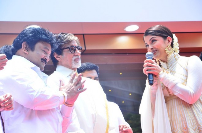 Prabhu, Amitabh Bachchan and Aishwarya Rai Launch Kalyan Jewellers in Chennai Vikram Prabhu,Prabhu,Amitabh Bachchan,Aishwarya Rai,Akkineni Nagarjuna,Shivaraj Kumar,Kalyan Jewellers,Kalyan Jewellers Inauguration in Chennai,Amitabh Bachchan and Aishwarya Rai Launch Kalyan Jewellers in Chennai
