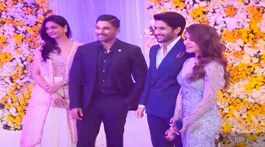 Allu Arjun at Naga Chaitanya and Samantha Akkineni Wedding Reception. Chiranjeevi,Ram Charan,Allu Arjun,SS Rajamouli,Naga Chaitanya and Samantha Akkineni Wedding Reception,Naga Chaitanya,Samantha Akkineni Wedding Reception,Samantha Wedding Reception,Samantha Wedding Reception pics,Samantha Wedding Reception images,Samantha
