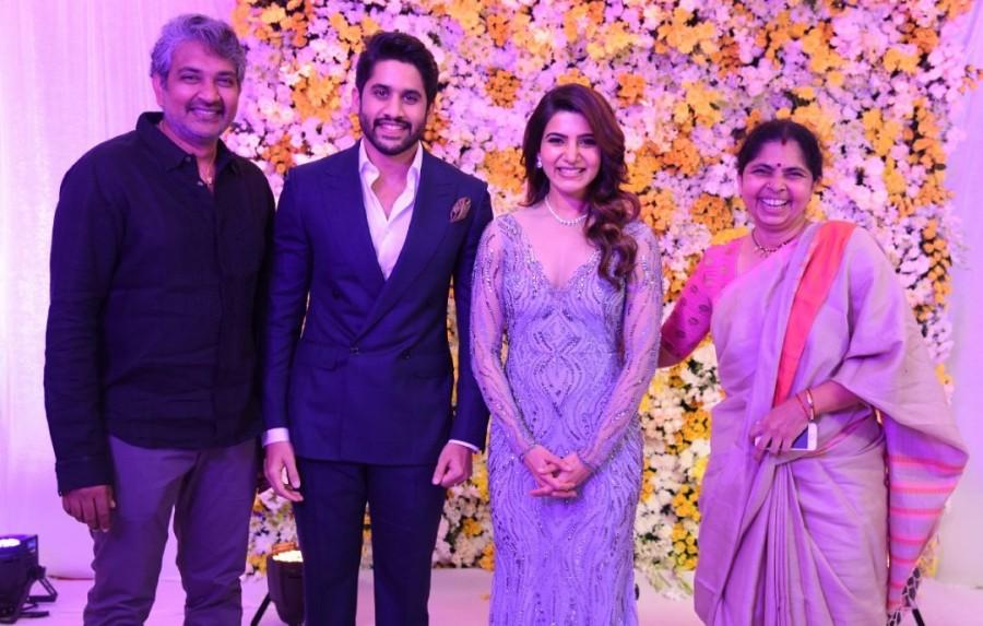 SS Rajamouli at Naga Chaitanya and Samantha Akkineni Wedding Reception. Chiranjeevi,Ram Charan,Allu Arjun,SS Rajamouli,Naga Chaitanya and Samantha Akkineni Wedding Reception,Naga Chaitanya,Samantha Akkineni Wedding Reception,Samantha Wedding Reception,Samantha Wedding Reception pics,Samantha Wedding Reception images,Samantha