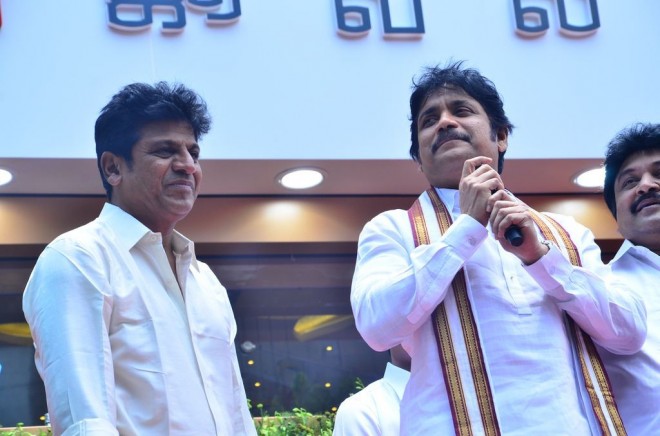 Akkineni Nagarjuna and Shivaraj Kumar at Kalyan Jewellers Launch in Chennai Vikram Prabhu,Prabhu,Amitabh Bachchan,Aishwarya Rai,Akkineni Nagarjuna,Shivaraj Kumar,Kalyan Jewellers,Kalyan Jewellers Inauguration in Chennai,Amitabh Bachchan and Aishwarya Rai Launch Kalyan Jewellers in Chennai