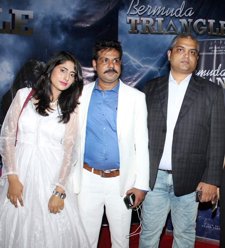 Manzar Mir, Dilfan Ali Pasha, Shashikant Chindalore at the launch of their film, Bermuda Triangle. Rauf Jeelani,Director Asgar Khan,Bermuda Triange,Kashish Rai,Irfan Razaa Khan,Reshma Bari,Jeet Malaviya,Vanshika Soni,Sanah,Hitanshu Jinsi,Manzar Mir,Mannat Hussain,Suhas Singh