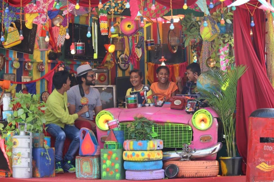 The Children's Scrappy News Service launched simultaneously in Bengaluru and Bihar. Dia Mirza and Jackky Bhagnani,Dia Mirza,Jackky Bhagnani,India's First Children News Service