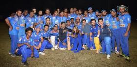 Team Boxy Boyz Celebrity XI at a cricket match between Boxy Boyz Celebrity XI & Specially Abled India XI at Goregon Sports Club.