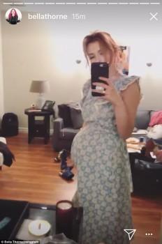 Actress Bella Thorne played a prank on her followers on social media by sharing a video of herself with a fake baby bump. The 20-year-old posted the video over Instagram on Tuesday, reports dailymail.co.uk.