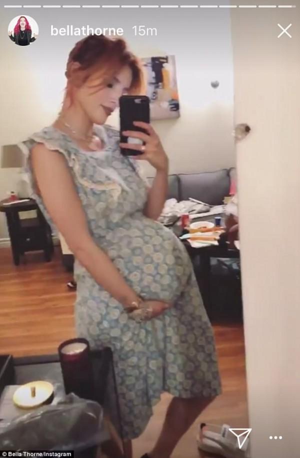 Bella Thorne poses with fake baby bump on Instagram - Photos,Images ...