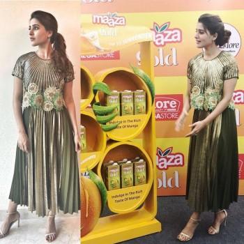 South Indian Actress Samantha Akkineni launches Maaza Gold in Bangalore.