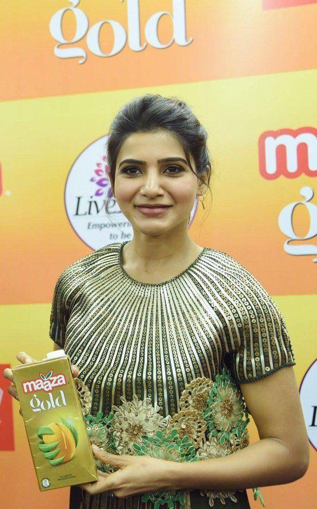 Film Actress Samantha Akkineni launches Maaza Gold in Bangalore. Samantha Akkineni launches Maaza Gold,Samantha Akkineni,Samantha launches Maaza Gold,actress Samantha,Samantha Ruth Prabhu,Samantha in Bangalore