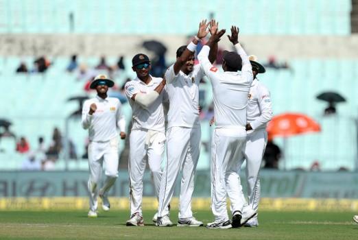 For the hosts, in-form top order batsman Chesteshwar Pujara top-scored with 52 while Wriddhiman Saha contributed 29 as fast bowler Suranga Lakmal returned best figures of 4-26 for the tourists. Resuming at 74/5, Saha (6) and Pujara (47) could manage only a 29-run stand for the sixth wicket before the latter was castled by Gamage (2-59). Pujara completed his 16th half century while Saha then stitched together a 48-run partnership with Ravindra Jadeja before the all-rounder was fell lbw off Dilruwan Perera (2-19).