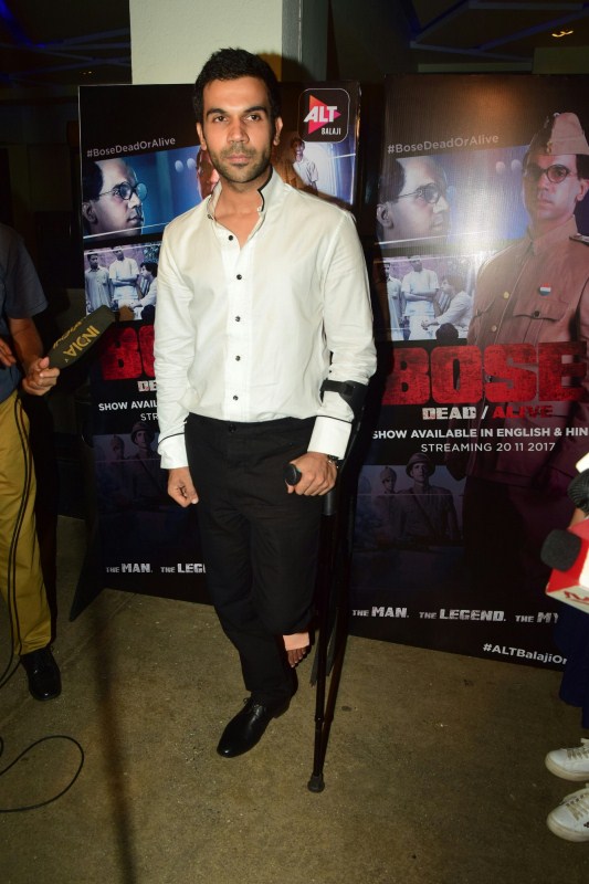 Rajkummar Rao at special screening of ALTBalaji's Bose: Dead/Alive. Jhanvi,Boney Kapoor,ALTBalaji Romil,Manraj Singh,Rajeev Siddhartha,Karishma Sharma,Gizele Thakral,Rahul dev,Mughda Godhse