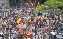 Huge rally reported from Townhall towards Freedom Park due to Karnataka Bandh