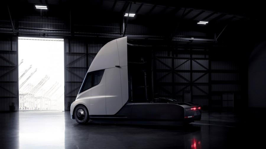 The Tesla Semi, the company's electric big-rig truck. Electric Semi Truck,Roadster,Tesla Roadster,Tesla Semi Truck,heavy duty truck