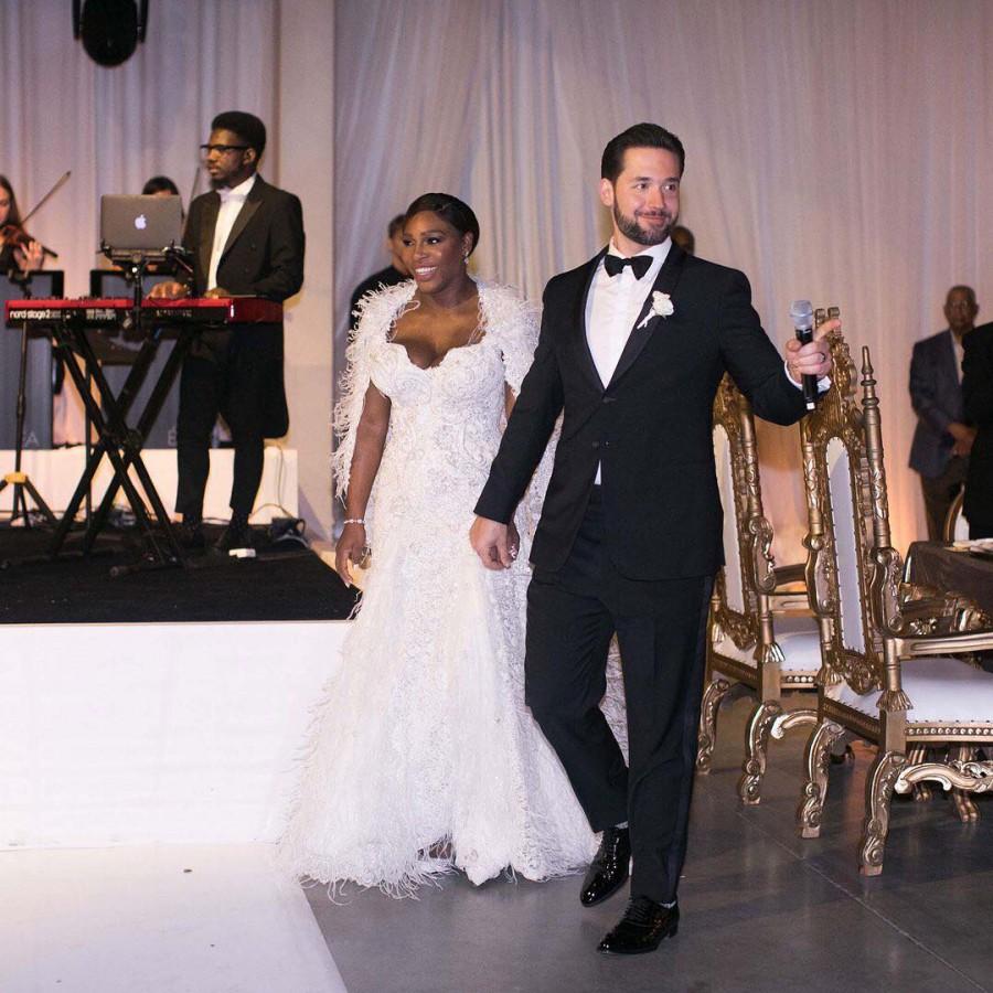 Serena Williams ties knot with long-time Reddit co-founder boyfriend Alexis Ohanian. Serena Williams,Serena Williams wedding bash,Alexis Ohanian,Serena Williams Alexis Ohanian wedding,Serena Williams Alexis Ohanian wedding photos,Serena Williams wedding dress,Serena Williams wedding dress designer,Serena Williams wedding picture,Serena Wi