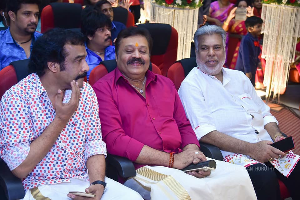 Comedian Jayaraj Warrier, Suresh Gopi with director Joshiy at Jyothi Krishna and Arun Anand Raja Wedding. Suresh Gopi,Miya George,Bhavana,Jyothi Krishna and Arun Anand Raja Wedding,Jyothi Krishna Wedding,Jyothi Krishna Wedding pics,Jyothi Krishna Wedding images,Jyothi Krishna Wedding stills,Arun Anand Raja Wedding pics,Arun Anand Raja Wedding images,Arun Anan